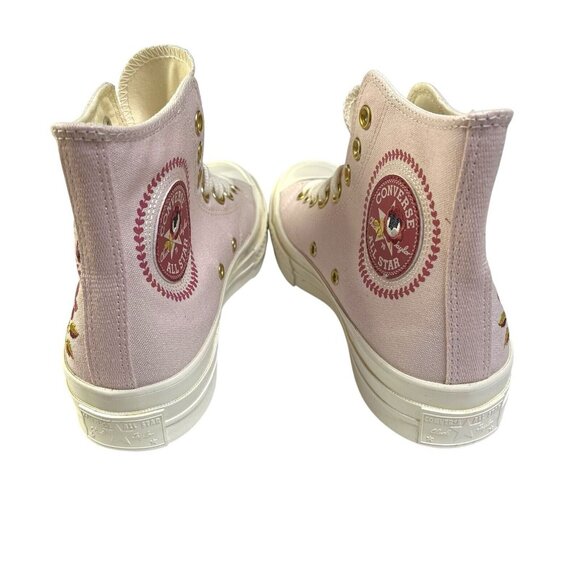 Converse Size 9 Chuck 70 High Embroidered Florals Blush Hush Pink Womens 9 NWOB - Picture 5 of 7